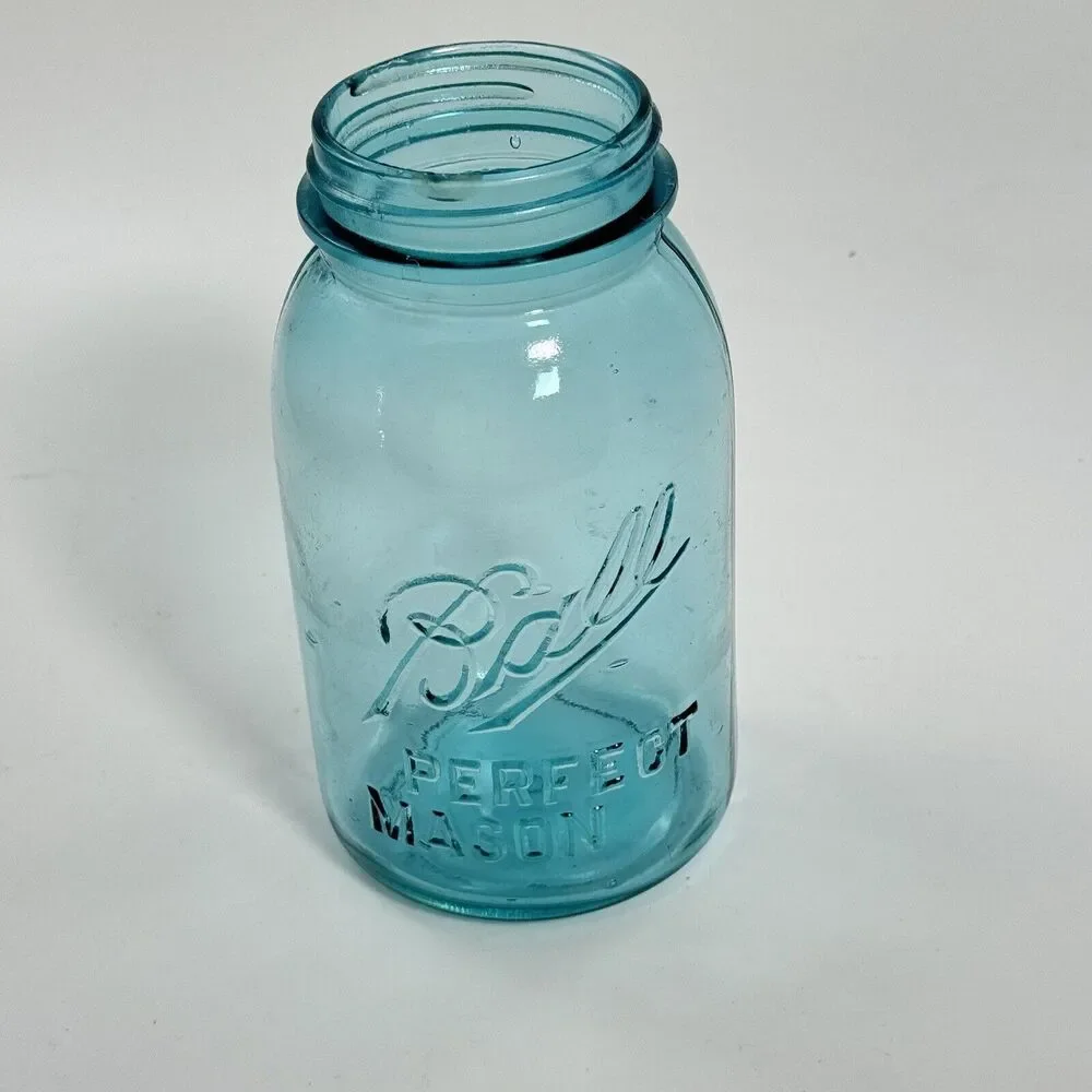 Antique Blue Ball‎ Perfect Mason Canning Jar Vintage Glass Collectible